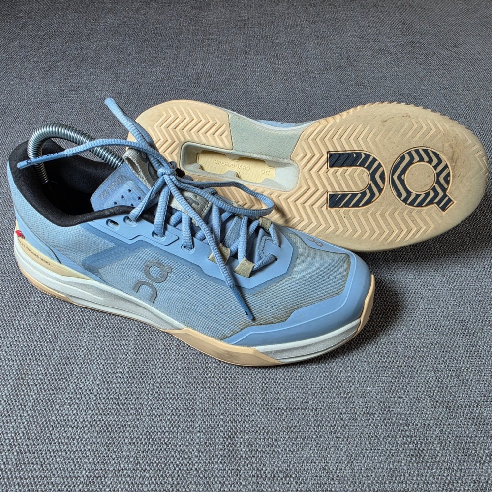 On The Roger Pro Women 8.5 Blue Beige 3WF10712941 CloudTec Speedboard Tennis